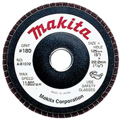 D.ABRASIF AVEC FIBRE 125 180 / A 81072 / 0088381141505 - D'ORIGINE MAKITA