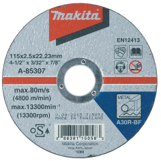 DISC TRONC MET 115X2.5 A30R 2G / A 85307 / 0088381150583 - D'ORIGINE MAKITA