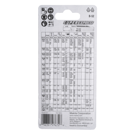 LAME B52 S.EXPRESS UNIV. (5P) - B 06482 - 0088381276726 - D'ORIGINE MAKITA