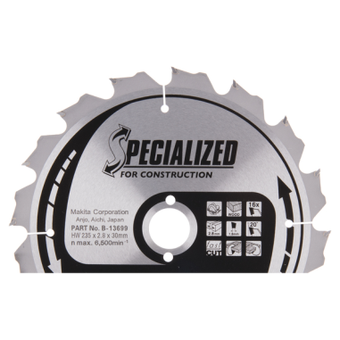 LAME TCT PO 235-30-16 SPE CSTR - B 13699 - 0088381359801 - D'ORIGINE MAKITA