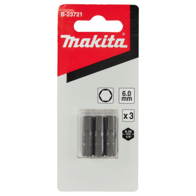 EMBOUT HEX 6,0 25 10p / B 23721 / 0088381408257 - D'ORIGINE MAKITA