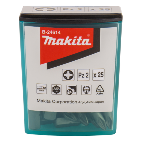 BOITE 25 EMBOUTS PZ2 25MM / B 24614 / 0088381409049 - D'ORIGINE MAKITA BOITE 25 EMBOUTS PZ2 25MM / B 24614 / 0088381409049 - D'ORIGINE MAKITA