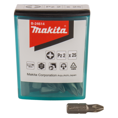 BOITE 25 EMBOUTS PZ2 25MM / B 24614 / 0088381409049 - D'ORIGINE MAKITA BOITE 25 EMBOUTS PZ2 25MM / B 24614 / 0088381409049 - D'ORIGINE MAKITA