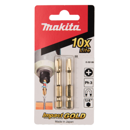 EMBOUT PH3 50"IMPACT GOLD"2PCS / B 28189 / 0088381414104 - D'ORIGINE MAKITA