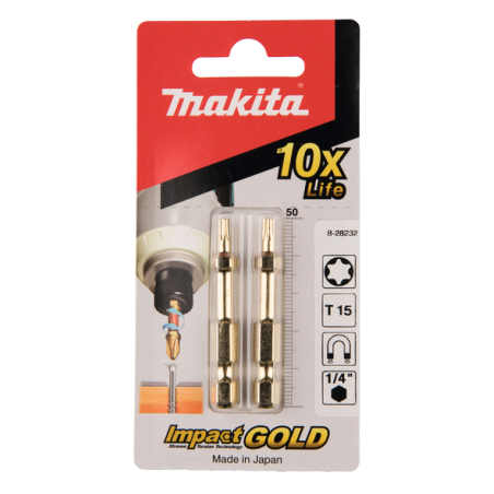 EMBOUT T15 50"IMPACTGOLD"2PC / B 28232 / 0088381414159 - D'ORIGINE MAKITA