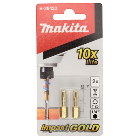 EMBOUT TORX25 25MM 2PCS / B 28422 / 0088381414340 - D'ORIGINE MAKITA