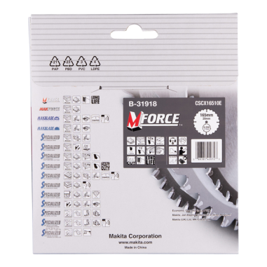 LAME CARBURE MFORCE BOIS 165X20MM 10D - B 31918 - 0088381420723 - D'ORIGINE MAKITA