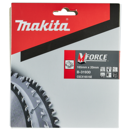 LAME CARBURE MFORCE BOIS 165X20MM 16D - B 31930 - 0088381420747 - D'ORIGINE MAKITA