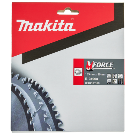 LAME CARBURE 185 30 16D M FORCE - B 31968 - 0088381420778 - D'ORIGINE MAKITA