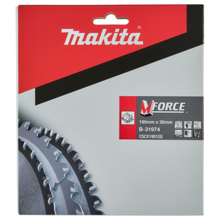 LAME CARBURE MFORCE BOIS 190X30MM 12D - B 31974 - 0088381420785 - D'ORIGINE MAKITA