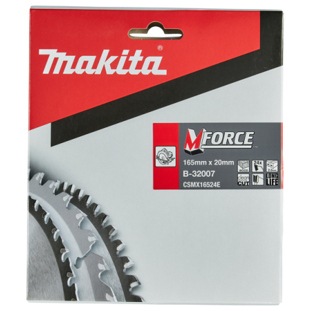 LAME CARBURE MFORCE BOIS 165X20MM 24D - B 32007 - 0088381420815 - D'ORIGINE MAKITA