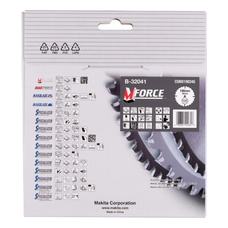 LAME CARBURE MFORCE BOIS 190X30MM 24D - B 32041 - 0088381336048 - D'ORIGINE MAKITA