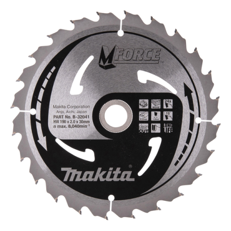 LAME CARBURE MFORCE BOIS 190X30MM 24D - B 32041 - 0088381336048 - D'ORIGINE MAKITA