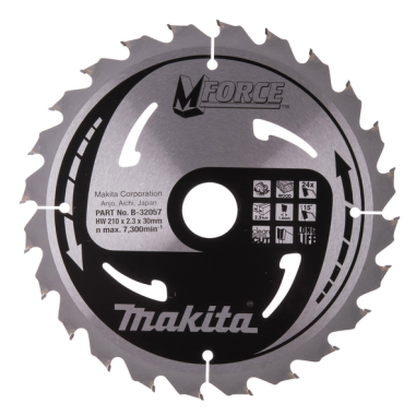 LAME CARBURE MFORCE BOIS 210X30MM 24D - B 32057 - 0088381420860 - D'ORIGINE MAKITA