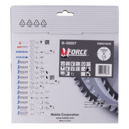 LAME CARBURE MFORCE BOIS 210X30MM 24D - B 32057 - 0088381420860 - D'ORIGINE MAKITA