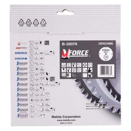 LAME CARBURE MFORCE BOIS 210X30MM 40D - B 32079 - 0088381420884 - D'ORIGINE MAKITA