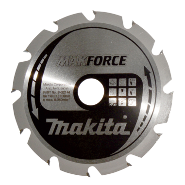 LAME TCT PO MAK 190-30-12 BOIS - B 32144 - 0088381420952 - D'ORIGINE MAKITA