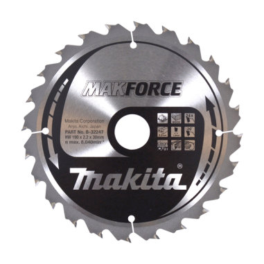 LAME TCT PO MAK 190-30-24 BOIS - B 32247 - 0088381421058 - D'ORIGINE MAKITA