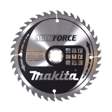 LAME TCT PO MAK 160-20-40 BOIS - B 32297 - 0088381421102 - D'ORIGINE MAKITA