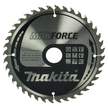 LAME TCT PO MAK 190-30-40 BOIS - B 32340 - 0088381421157 - D'ORIGINE MAKITA
