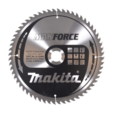 LAME TCT PO MAK 270-30-60 BOIS - B 32409 - 0088381421218 - D'ORIGINE MAKITA