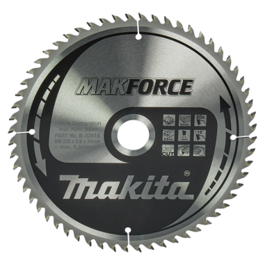 LAME TCT PO MAK 235-30-60 BOIS - B 32415 - 0088381421225 - D'ORIGINE MAKITA