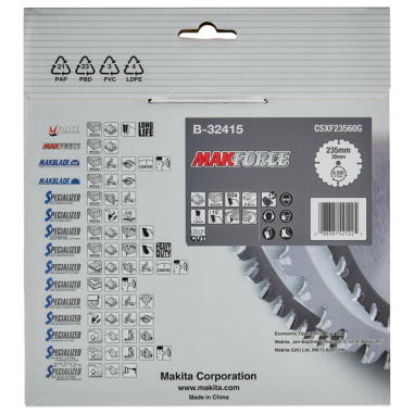 LAME TCT PO MAK 235-30-60 BOIS - B 32415 - 0088381421225 - D'ORIGINE MAKITA