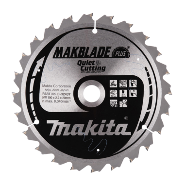 LAME TCT ST MAK+ 190-20-24 BOIS - B 32437 - 0088381421249 - D'ORIGINE MAKITA