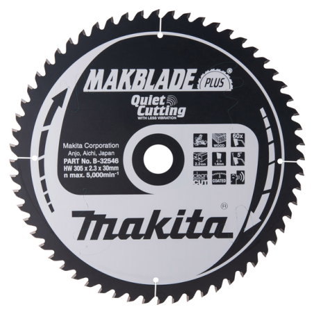 LAME TCT ST MAK+ 305-30-60 BOIS - B 32546 - 0088381421355 - D'ORIGINE MAKITA