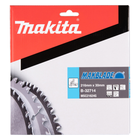 LAME CARBURE MAKBLADE BOIS 216X30MM 24D - B 32714 - 3240890933874 - D'ORIGINE MAKITA