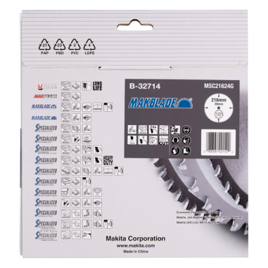 LAME CARBURE MAKBLADE BOIS 216X30MM 24D - B 32714 - 3240890933874 - D'ORIGINE MAKITA