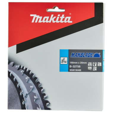LAME CARBURE MAKBLADE BOIS 190X20MM 48D - B 32758 - 0088381421560 - D'ORIGINE MAKITA