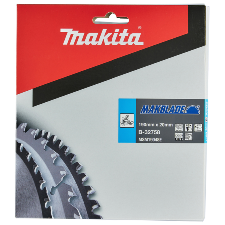 LAME CARBURE MAKBLADE BOIS 190X20MM 48D - B 32758 - 0088381421560 - D'ORIGINE MAKITA