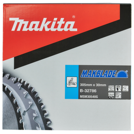 LAME CARBURE MAKBLADE BOIS 305X30MM 40D - B 32786 - 0088381421591 - D'ORIGINE MAKITA