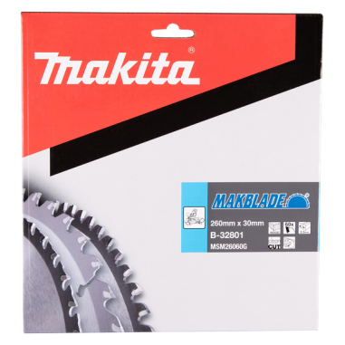 LAME CARBURE MAKBLADE BOIS 260X30MM 60D - B 32801 - 0088381421614 - D'ORIGINE MAKITA