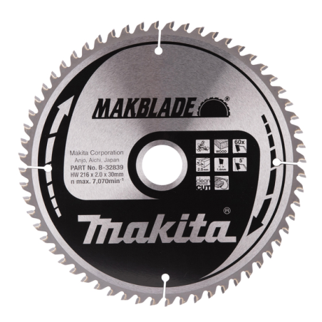 LAME TCT ST MAK 216-30-60 BOIS - B 32839 - 0088381421645 - D'ORIGINE MAKITA