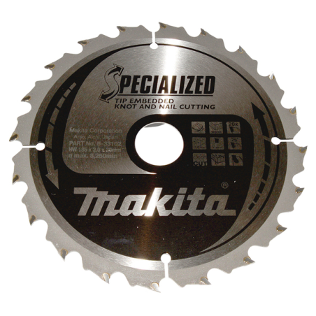 LAME TCT PO 185-30-20 BOISCLOU+ - B 33102 - 0088381421973 - D'ORIGINE MAKITA