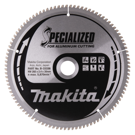 LAME TCT ST 260-30-100 SPE ALU - B 33336 - 0088381422215 - D'ORIGINE MAKITA
