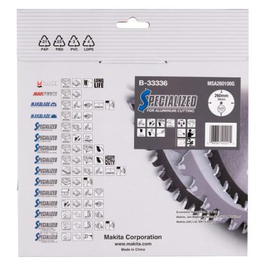 LAME TCT ST 260-30-100 SPE ALU - B 33336 - 0088381422215 - D'ORIGINE MAKITA