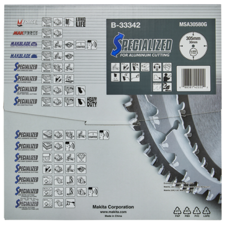 LAME TCT ST 305-30-80 SPE ALU - B 33342 - 0088381422222 - D'ORIGINE MAKITA