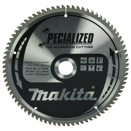 LAM TCT ST 260-30-80 SPE ALU - B 33386 - 0088381422260 - D'ORIGINE MAKITA