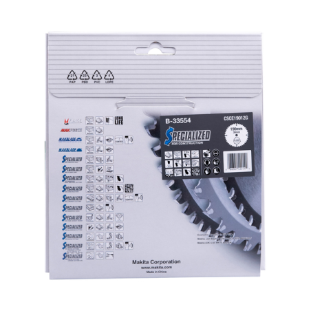 LAME TCT PO 190-30-12 SPE CSTR - B 33554 - 0088381422444 - D'ORIGINE MAKITA