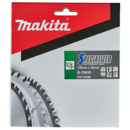 LAME TCT SPE BA 136-20-36 BOIS - B 33635 - 0088381422529 - D'ORIGINE MAKITA