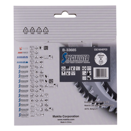 LAM TCT PO 165-20-4 SPE FIBRO - B 33685 - 0088381422574 - D'ORIGINE MAKITA