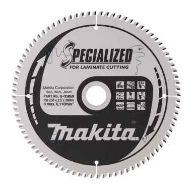 LAME TCT ST 250-30-84 SPE LAMIN - B 33869 - 0088381422710 - D'ORIGINE MAKITA