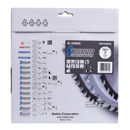 LAME TCT ST 250-30-84 SPE LAMIN - B 33869 - 0088381422710 - D'ORIGINE MAKITA