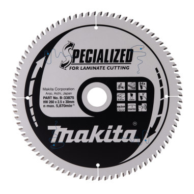 LAME TCT ST 260-30-84 SPE LAMIN - B 33875 - 0088381422727 - D'ORIGINE MAKITA
