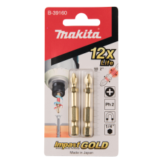 EMBOUT PH2 50"IMPACT GOLD"2PCS / B 39160 / 0088381433624 - D'ORIGINE MAKITA 2