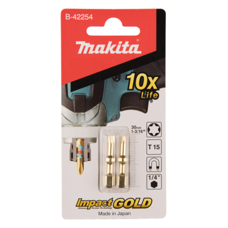 EMBOUTS SHORTON IMPACT GOLD T15 (2 PCS) / B 42254 / 0088381439954 - D'ORIGINE MAKITA