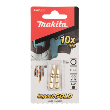 EMBOUTS SHORTON IMPACT GOLD HEX 3,0 (2 PCS) / B 42335 / 0088381440035 - D'ORIGINE MAKITA